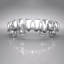 Brücken/-gerüste und verblockte Kronen/-gerüste, okklusal verschraubt, 2 bis 16 Glieder, Titanlegierung, mit Modellvermessung 