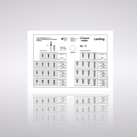 X-Ray planning foil 1.4:1, for CAMLOG® PROGRESSIVE-LINE Promote® implants 